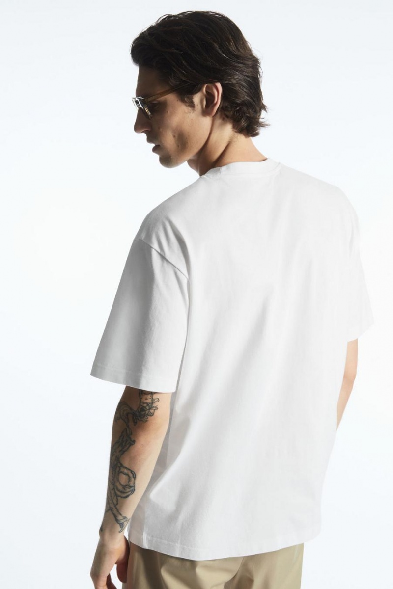 Camiseta COS The Super Slouch Hombre Blancos | 93758BSGL