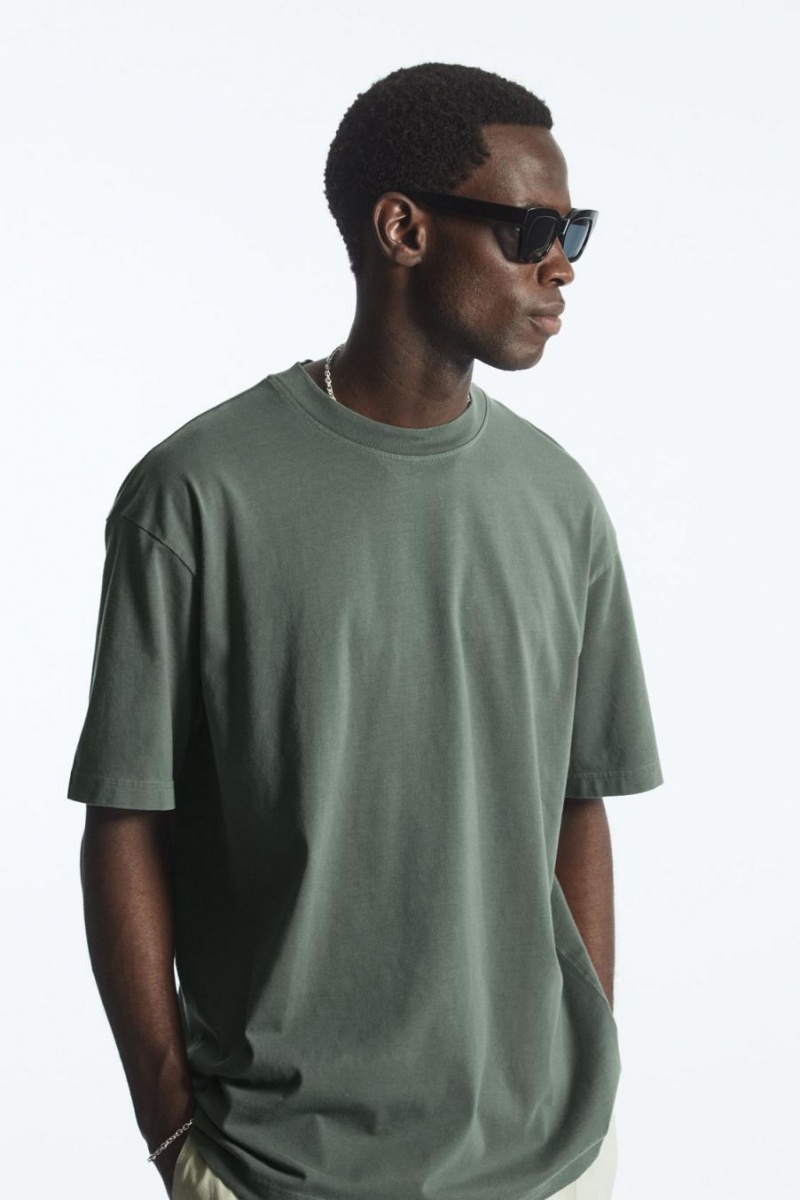 Camiseta COS The Super Slouch Hombre Verdes Oscuro | 84279TGLC