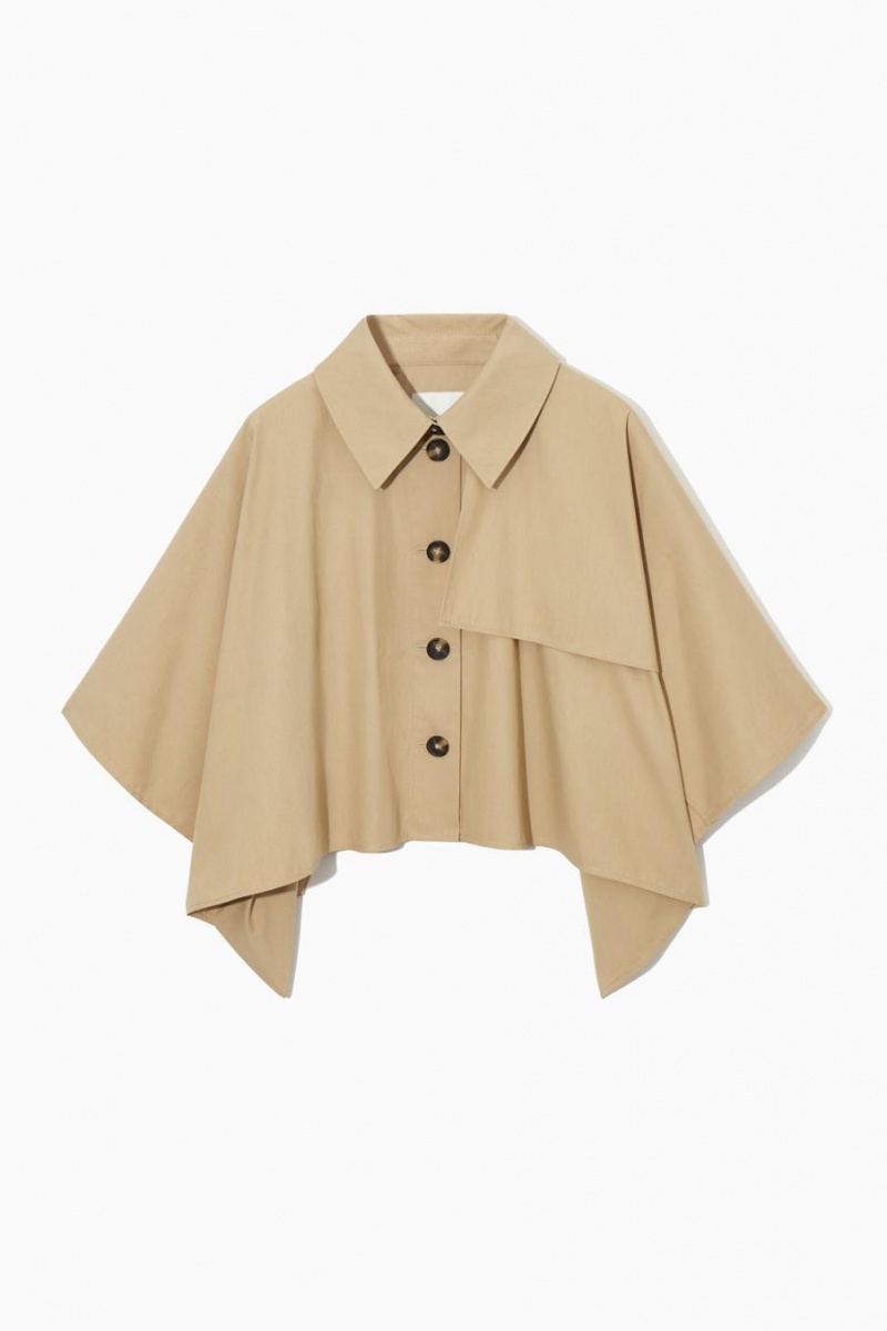 Capa COS Cropped Trench Coat Mujer Beige Claro | 05748MXDW