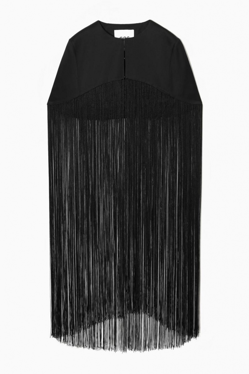 Capa COS Fringed Mujer Negros | 94310DOXS