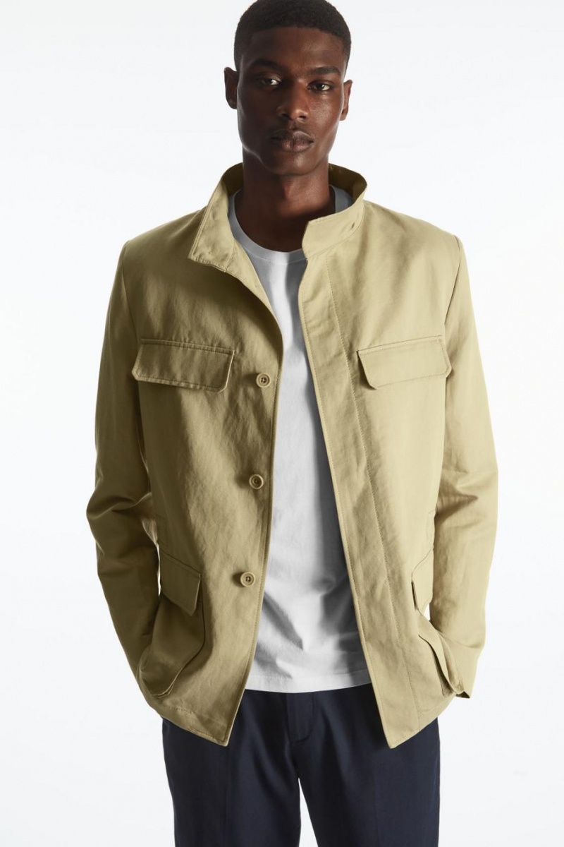 Chamarra COS Linen Field Hombre Beige | 84729RLTS