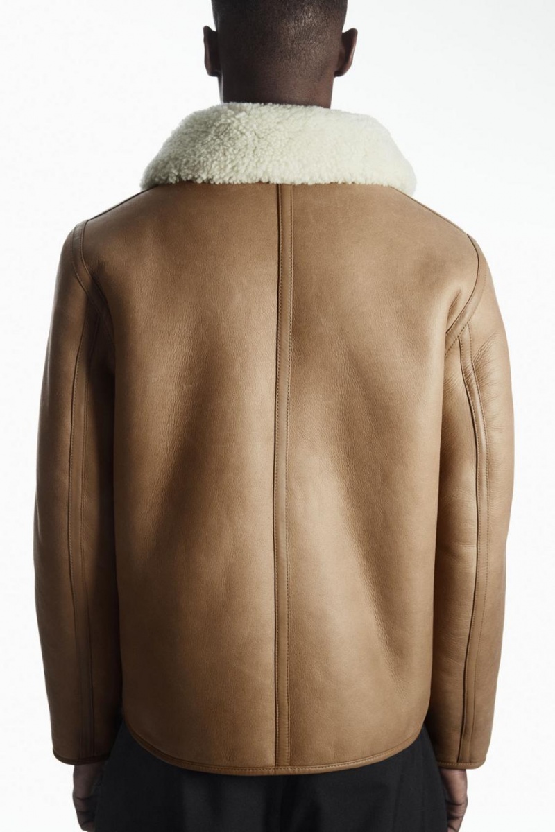 Chamarra COS Reversible Shearling Hombre Marrom | 81523IHVK