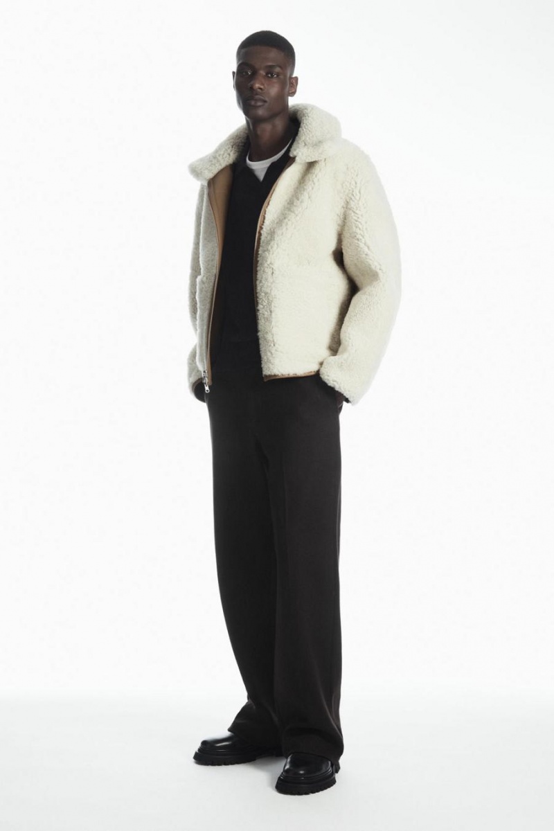 Chamarra COS Reversible Shearling Hombre Marrom | 81523IHVK