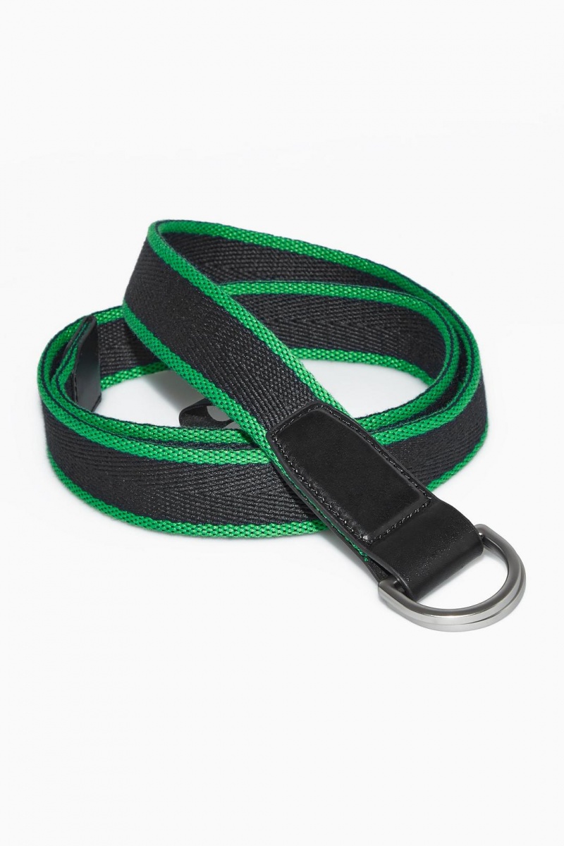 Cinturón COS Colour-block Webbing D-ring Hombre Azul Marino Verdes | 39685XYLB