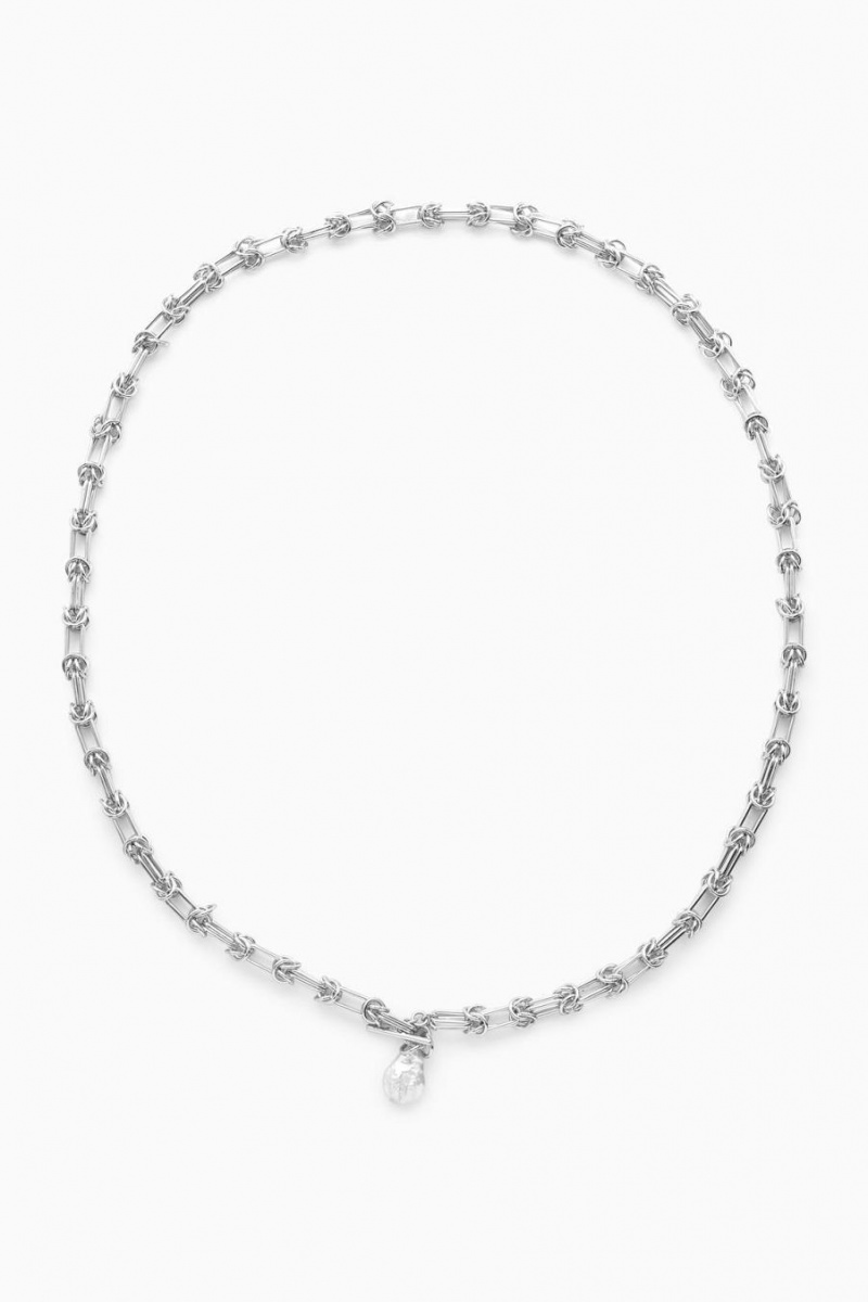 Cinturón COS Freshwater Pearl Chain Mujer Plateados | 90143FTJH