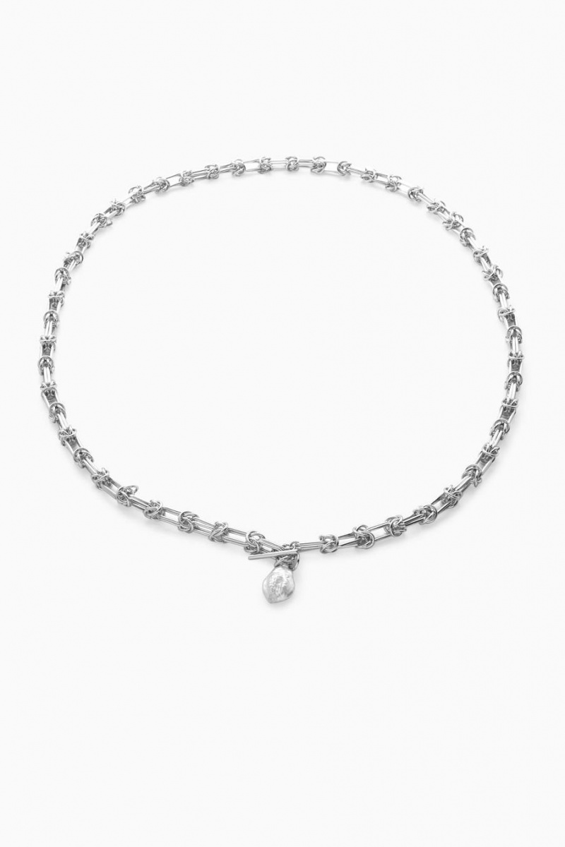 Cinturón COS Freshwater Pearl Chain Mujer Plateados | 90143FTJH