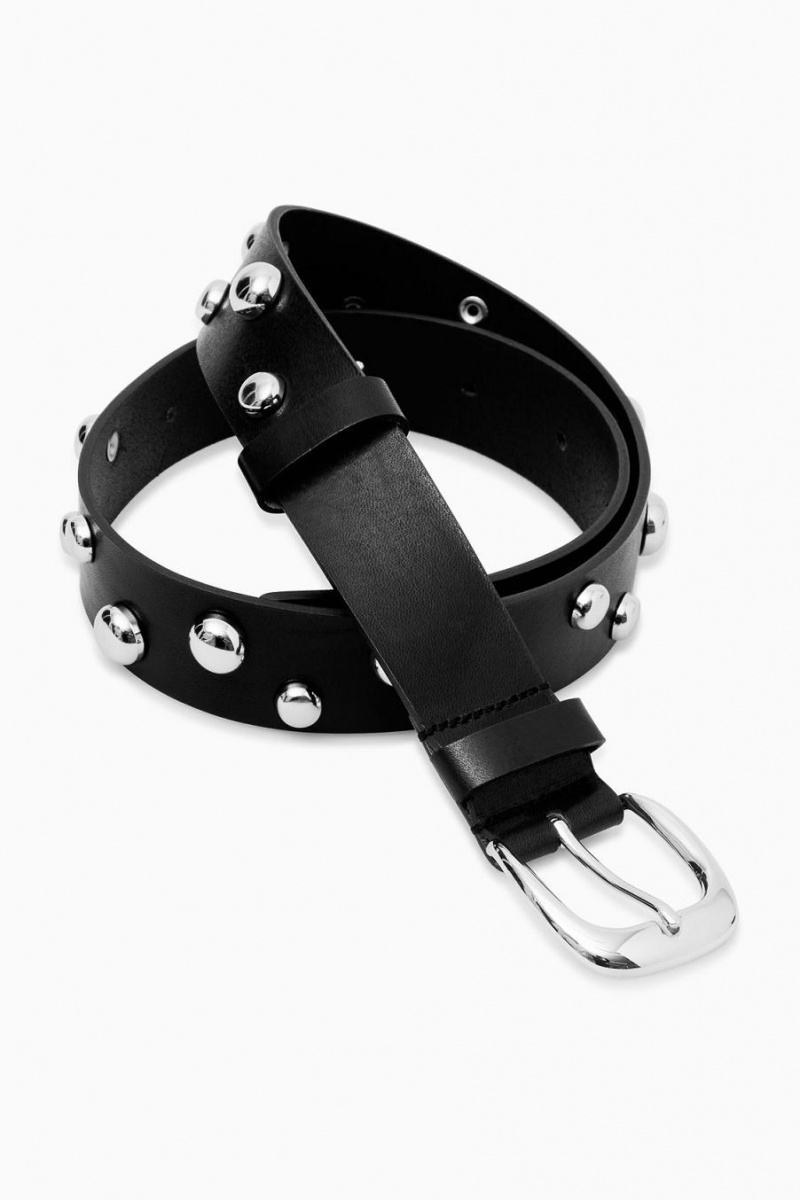 Cinturón COS Studded Cuero Mujer Negros | 82431AVTM