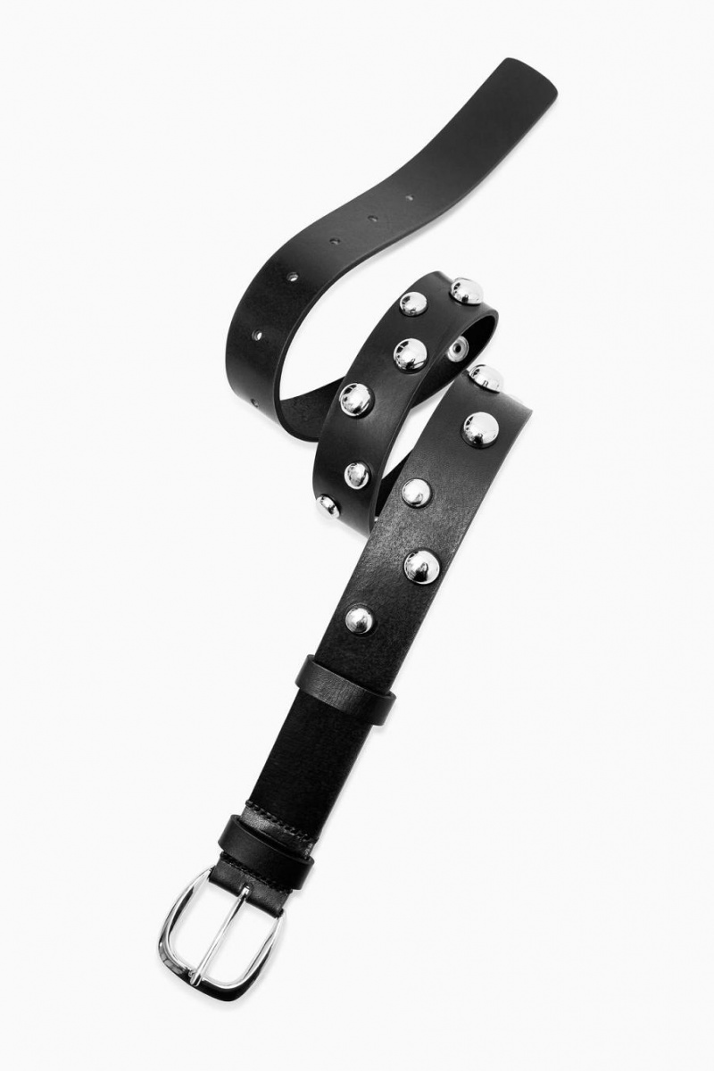 Cinturón COS Studded Cuero Mujer Negros | 82431AVTM