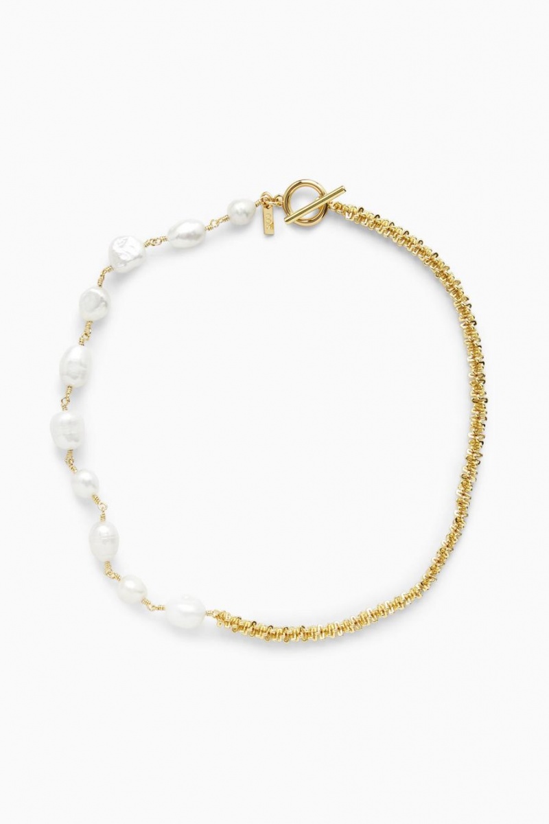 Collar COS Freshwater Pearl Mujer Dorados | 51742KFHO