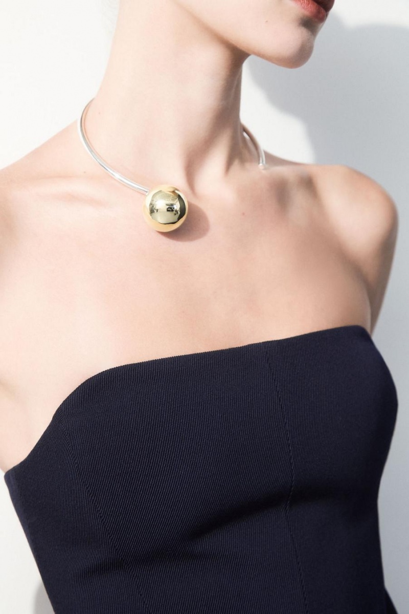 Collar COS The Sphere Mujer Plateados | 21753ANQY