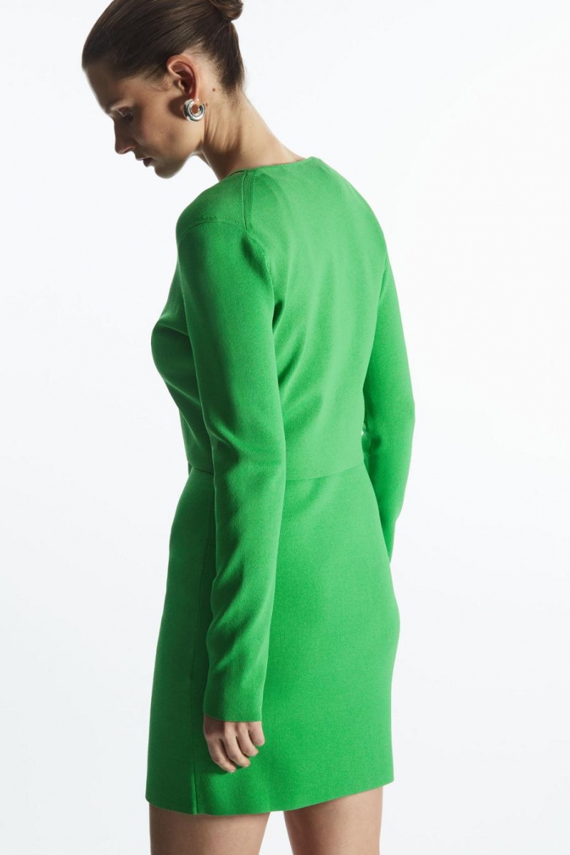 Cárdigan COS Minimal Cropped V-neck Mujer Verdes Claro | 04628XMDL