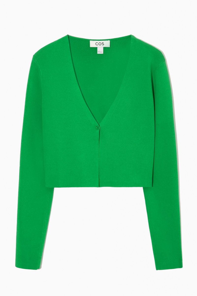 Cárdigan COS Minimal Cropped V-neck Mujer Verdes Claro | 04628XMDL