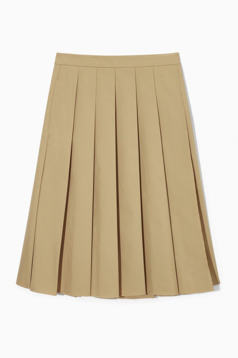 Falda COS A-line Plisado Mujer Beige | 26430WODJ