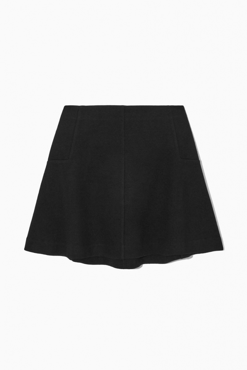 Falda COS Boiled-wool Mini Mujer Negros | 67153IUYB