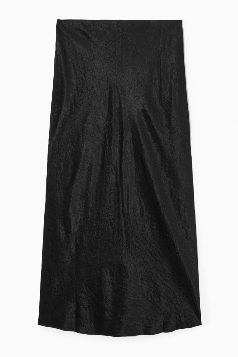 Falda COS Crinkled-satin Maxi Mujer Negros | 81347VSIW