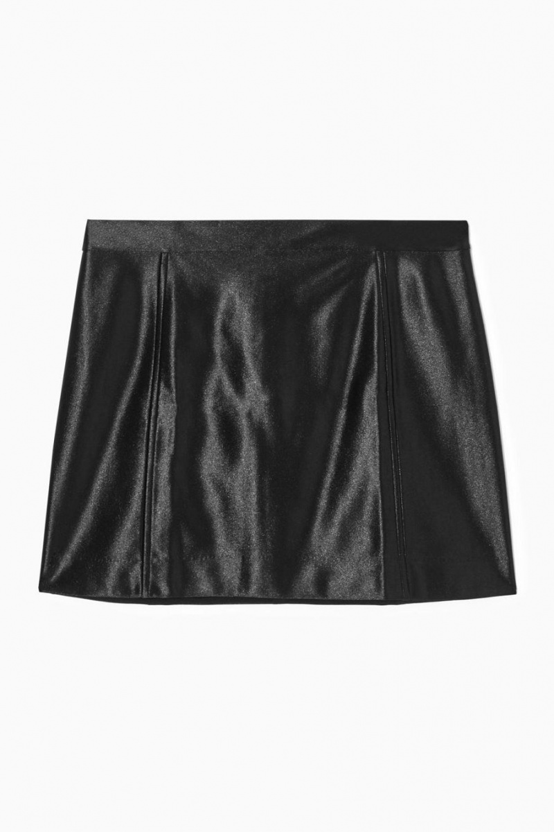 Falda COS High-shine Satin Mini Mujer Negros | 80945PLDN