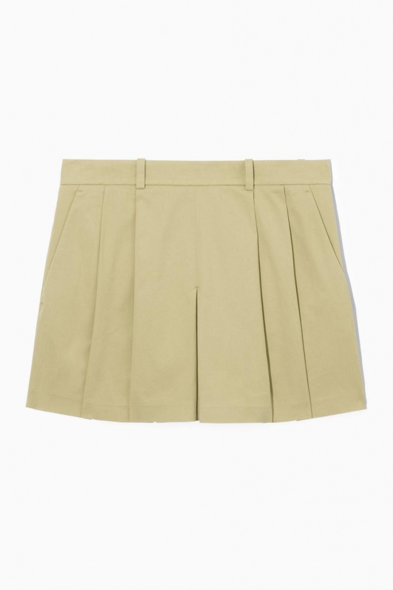 Falda COS Tailored Plisado Mini Mujer Beige | 03697RVWS