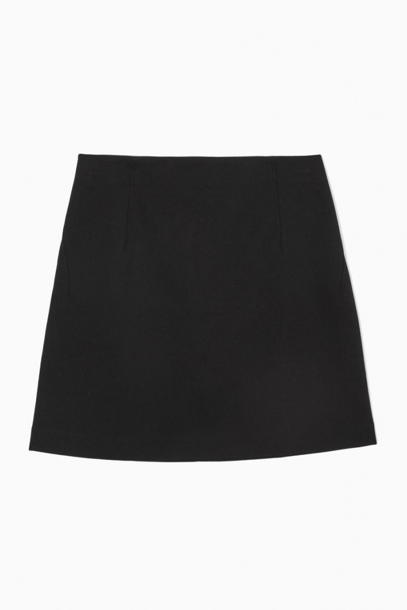 Falda COS Twill Mini Mujer Negros | 89710IAMC