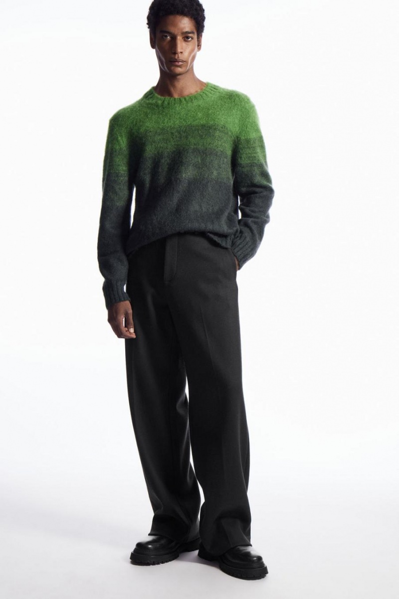 Jerséis COS Colour-block Mohair-blend Hombre Verdes | 94560XHDW