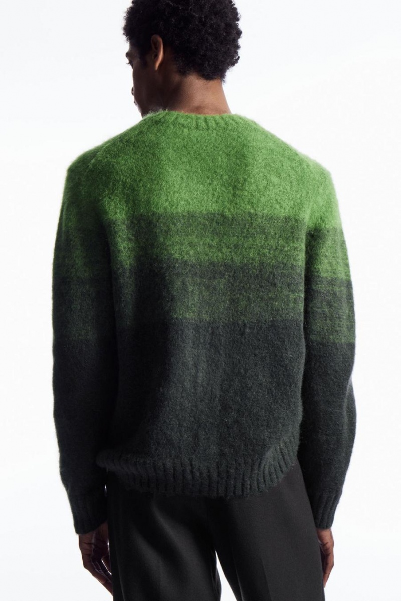 Jerséis COS Colour-block Mohair-blend Hombre Verdes | 94560XHDW