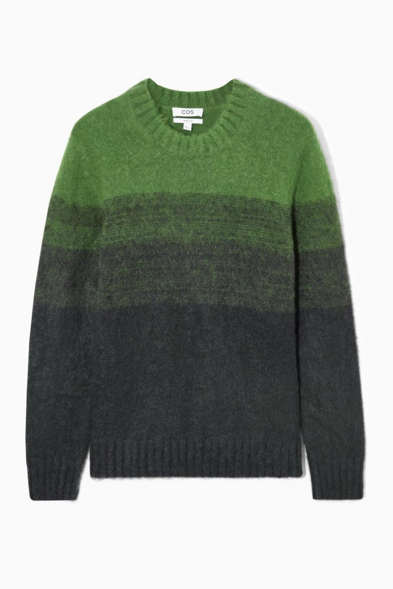 Jerséis COS Colour-block Mohair-blend Hombre Verdes | 94560XHDW