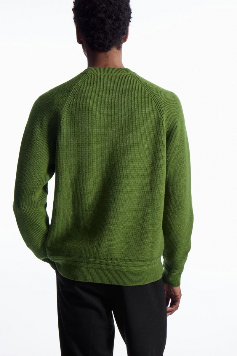 Jerséis COS Crew-neck Lana Hombre Verdes | 79534CMNV