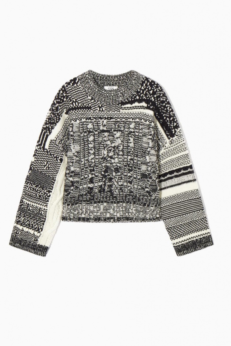 Jerséis COS Fair Isle Lana And Cashmere Mujer Negros Blancos | 54023APCF