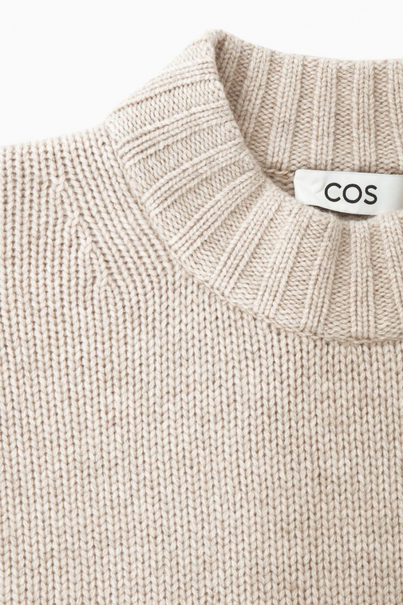 Jerséis COS Fornido Pure Cashmere Crew-neck Mujer Creme | 71683HVSN