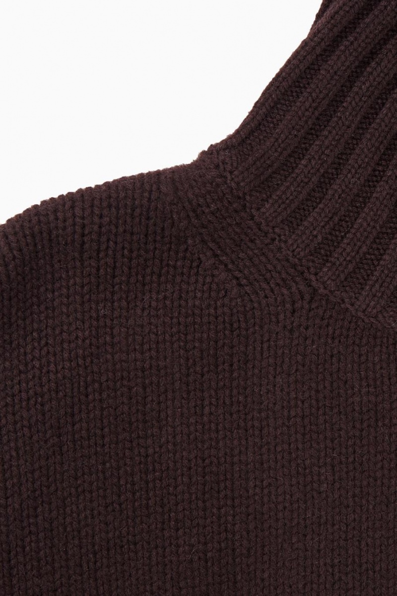 Jerséis COS Fornido Pure Cashmere Turtleneck Mujer Marrom Oscuro | 10682YRVL