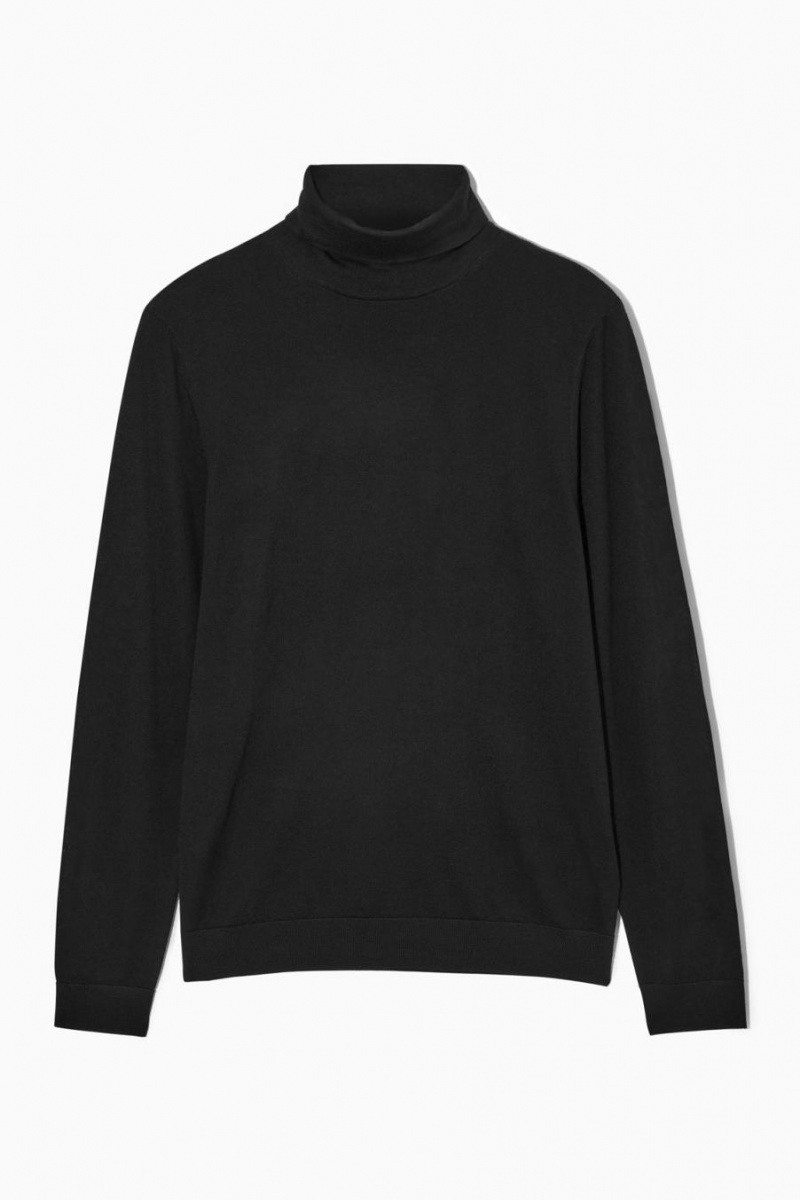 Jerséis COS Merino Lana Turtleneck Hombre Negros | 74901ZPAI