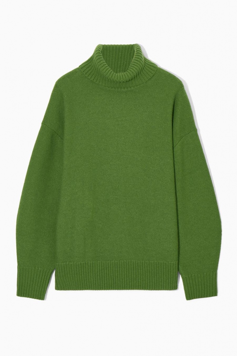 Jerséis COS Oversized Lana Roll-neck Mujer Verdes | 76918CPMV