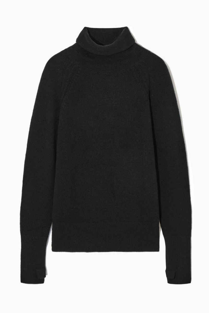 Jerséis COS Pure Cashmere Turtleneck Mujer Negros | 62549GHOM