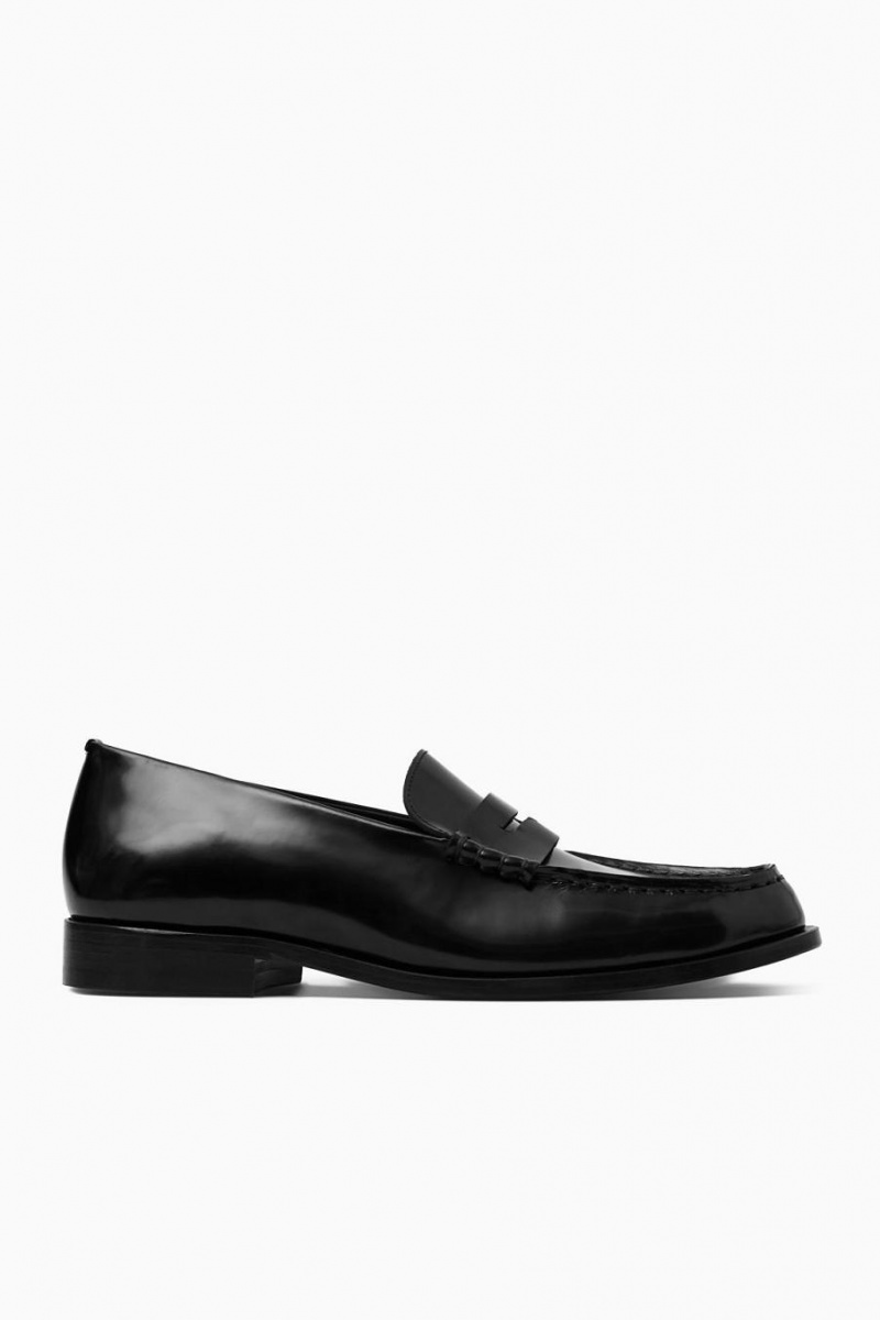 Mocasines COS Classic Cuero Penny Hombre Negros | 92034ABWS