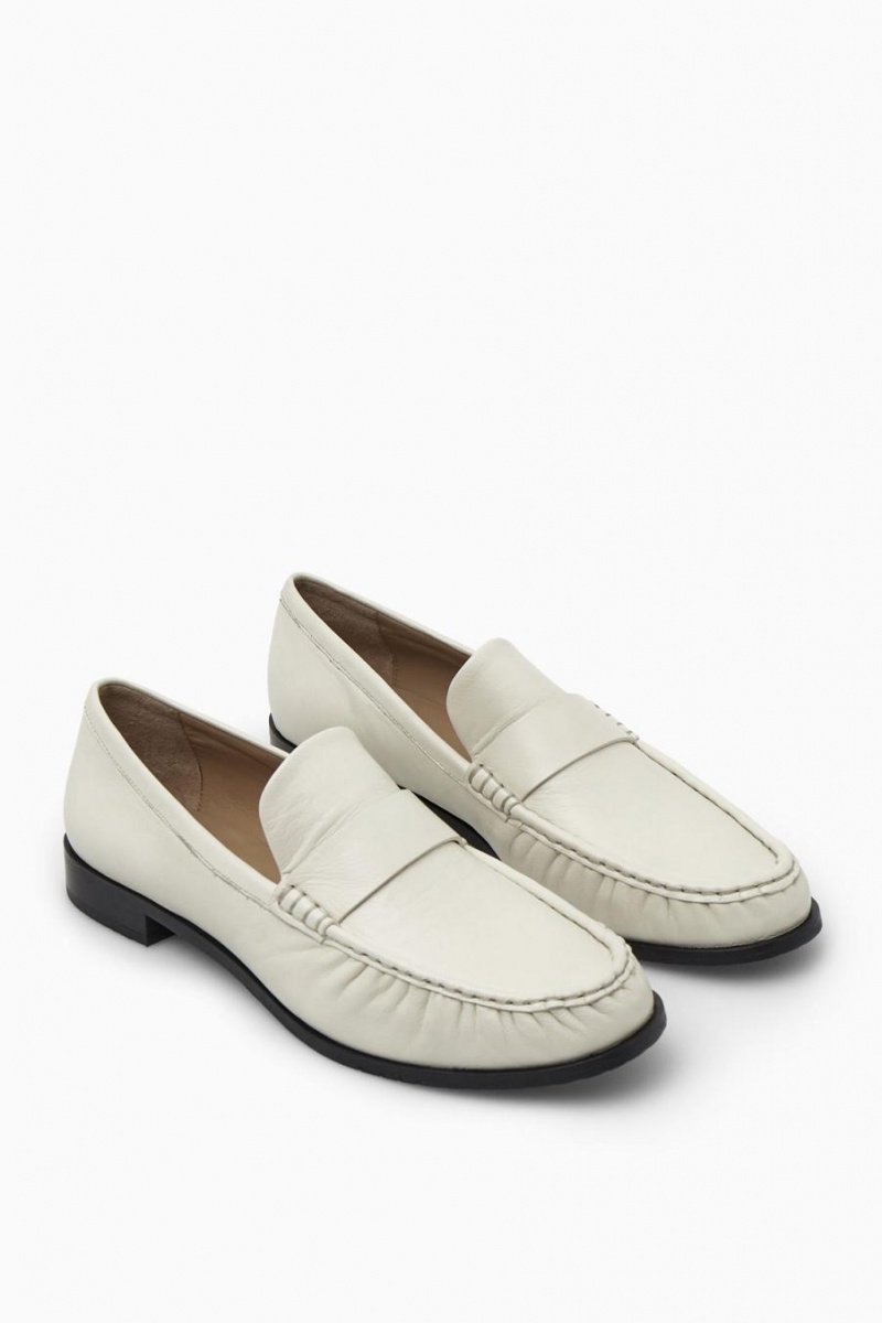 Mocasines COS Cuero Mujer Blancos | 49752NKEW