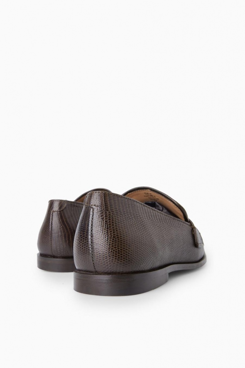 Mocasines COS Square-toe Cuero Mujer Marrom | 82693KVUA