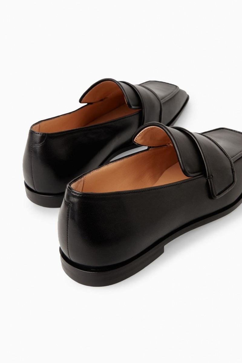 Mocasines COS Square-toe Cuero Mujer Negros | 41589CUIO