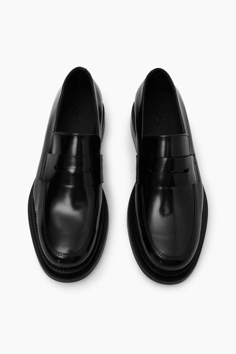 Mocasines COS The Fornido Cuero Hombre Negros | 82306FLME