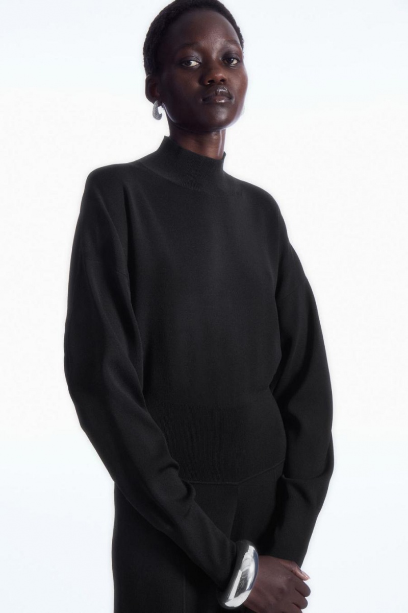 Mono COS Backless De Punto Turtleneck Mujer Negros | 34276IMOK