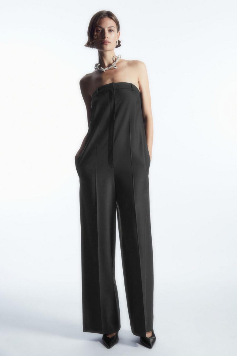 Mono COS Strapless Lana Tailored Mujer Negros | 02387FOHG