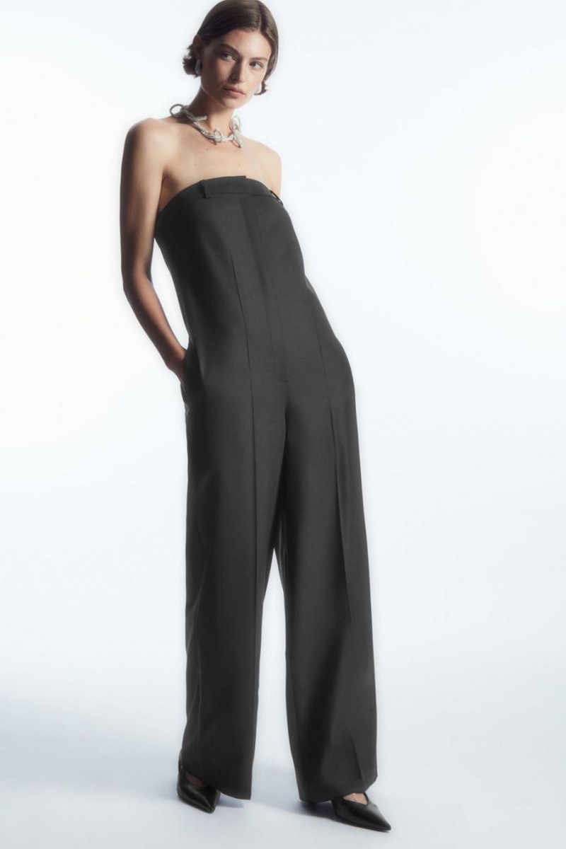 Mono COS Strapless Lana Tailored Mujer Negros | 02387FOHG