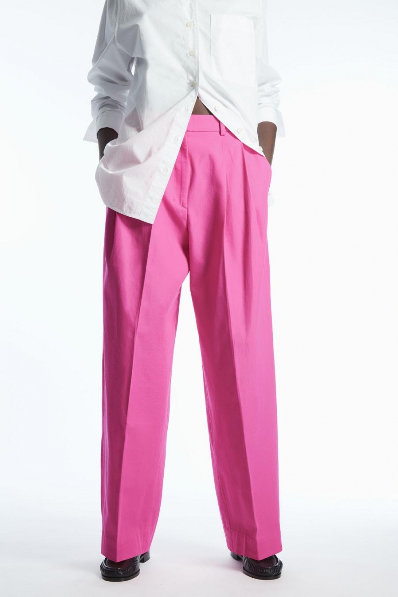 Pantalones COS Anchos-leg Tailored Mujer Rosas Claro | 34962ZSUN