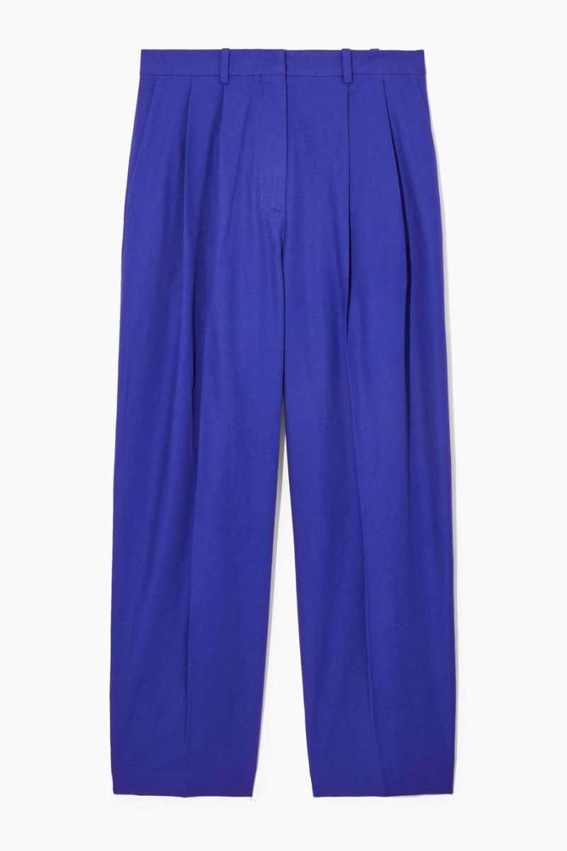 Pantalones COS Anchos-leg Tailored Mujer Azules Claro | 23498QXCJ