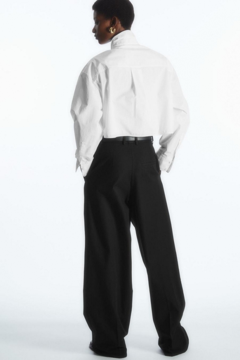 Pantalones COS Anchos-leg Tailored Mujer Negros | 36870COBU