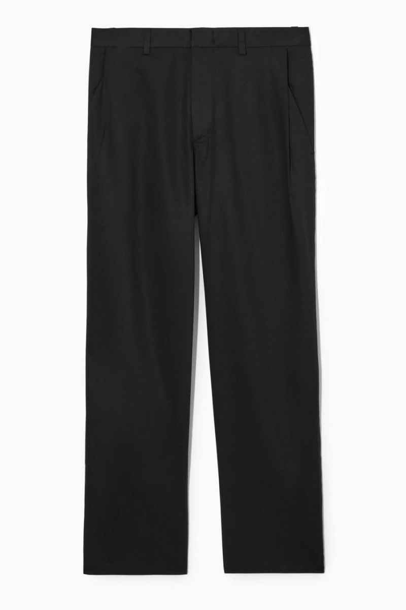 Pantalones COS Anchos-leg Twill Hombre Negros | 87304VRXS