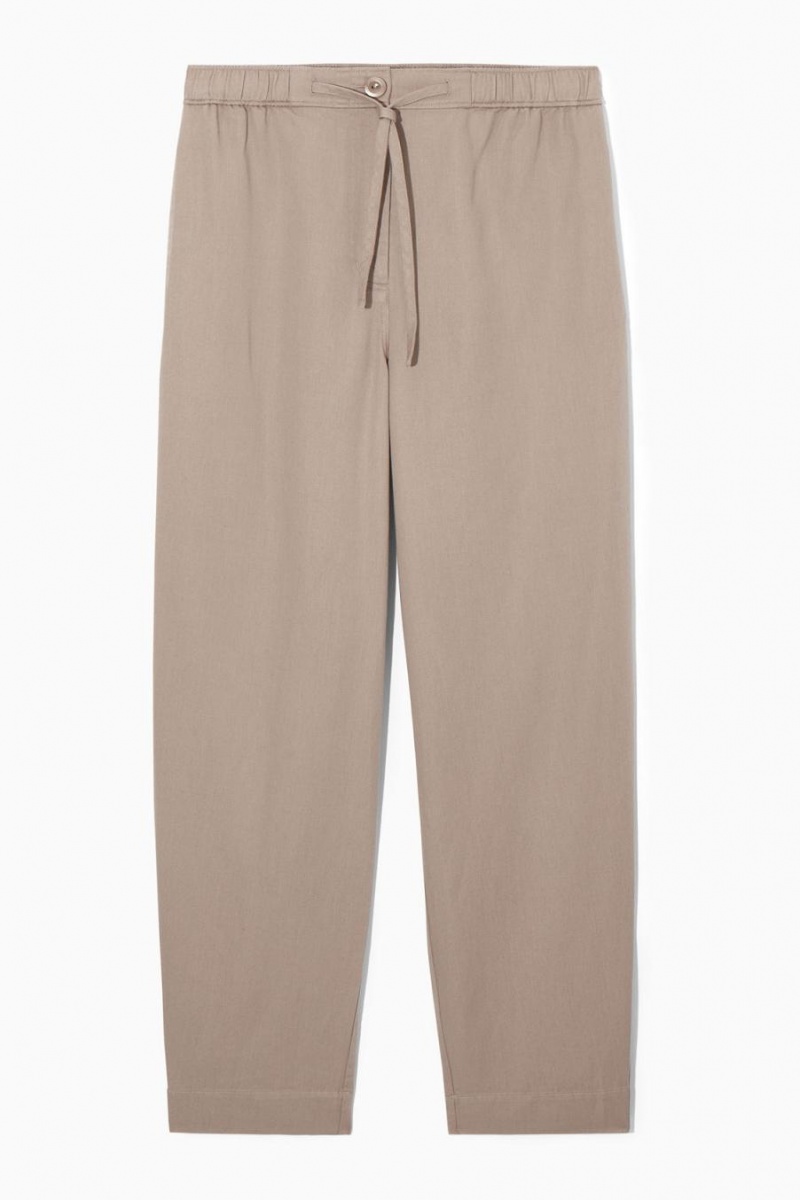 Pantalones COS Barrel-leg Drawstring Mujer Beige | 01249CQKO