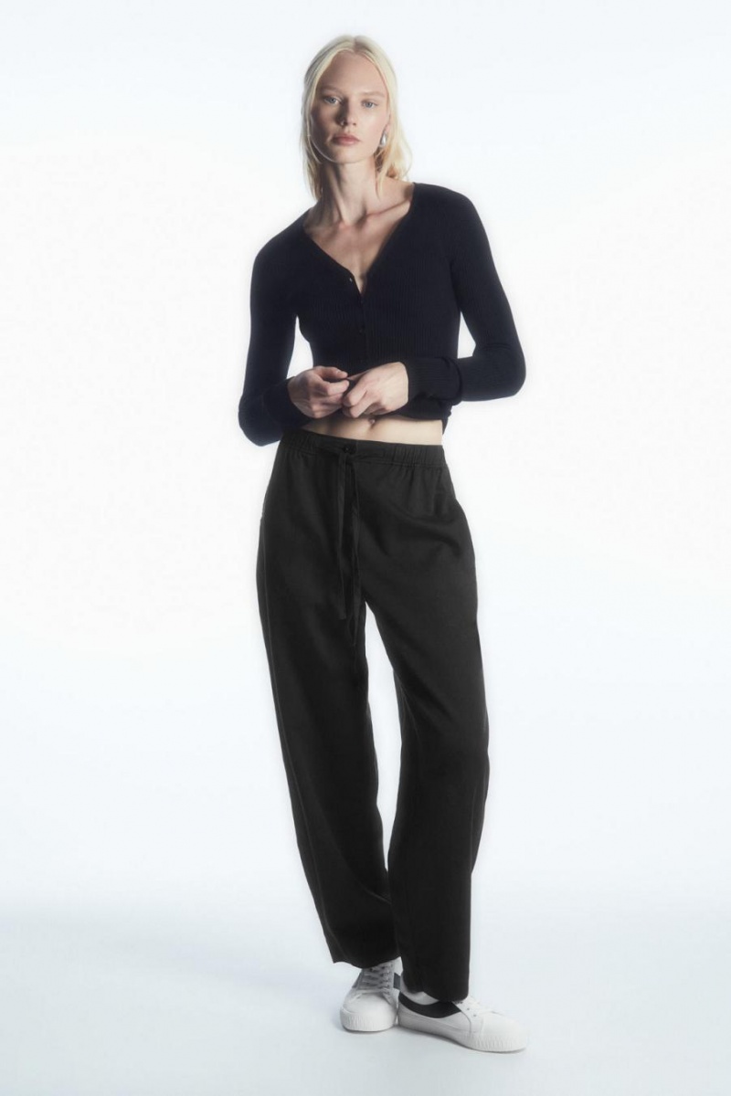 Pantalones COS Barrel-leg Drawstring Mujer Negros | 20459HRAK