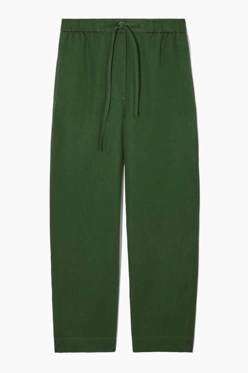 Pantalones COS Barrel-leg Drawstring Mujer Verdes Oscuro | 56729POYH