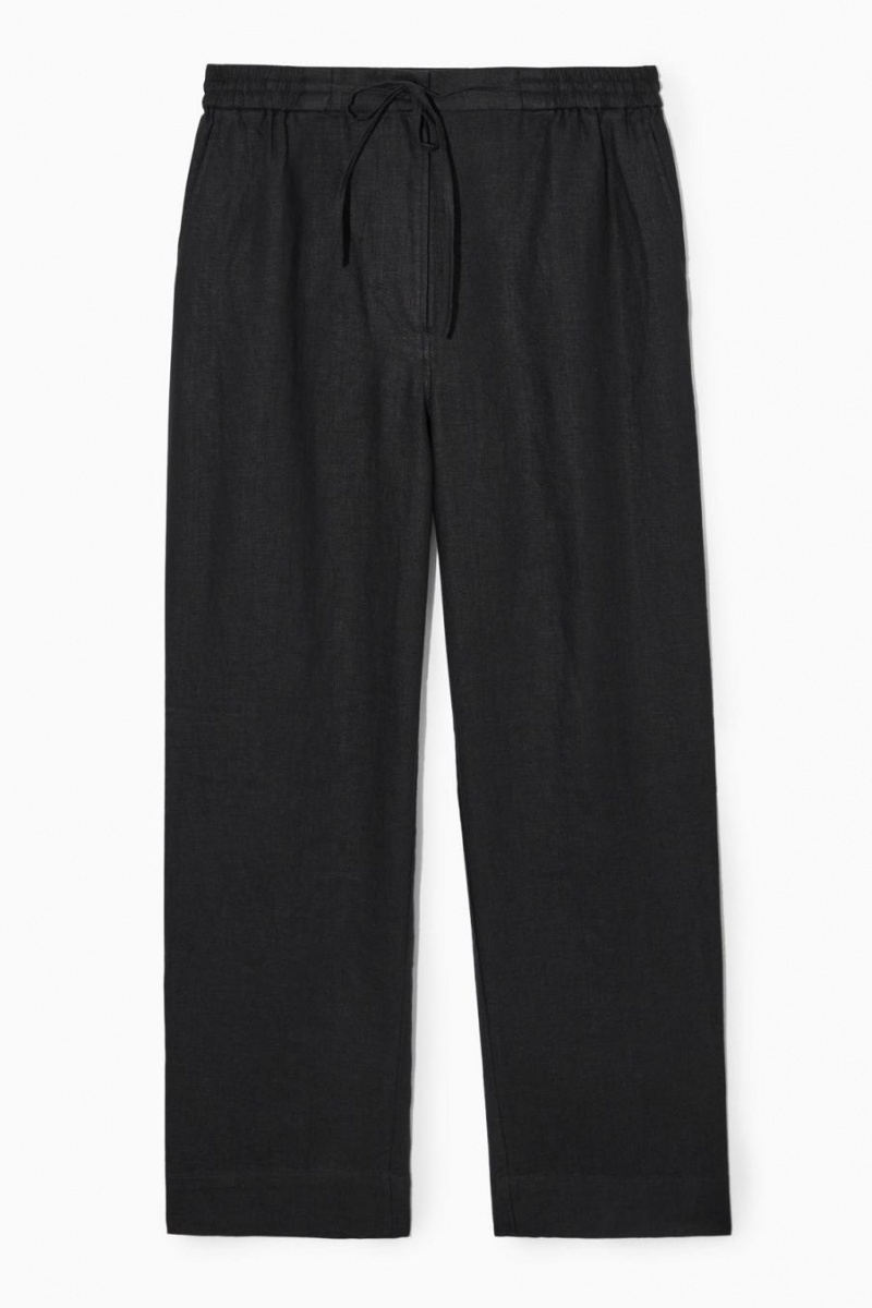 Pantalones COS Barrel-leg Linen Mujer Negros | 90571VRJF