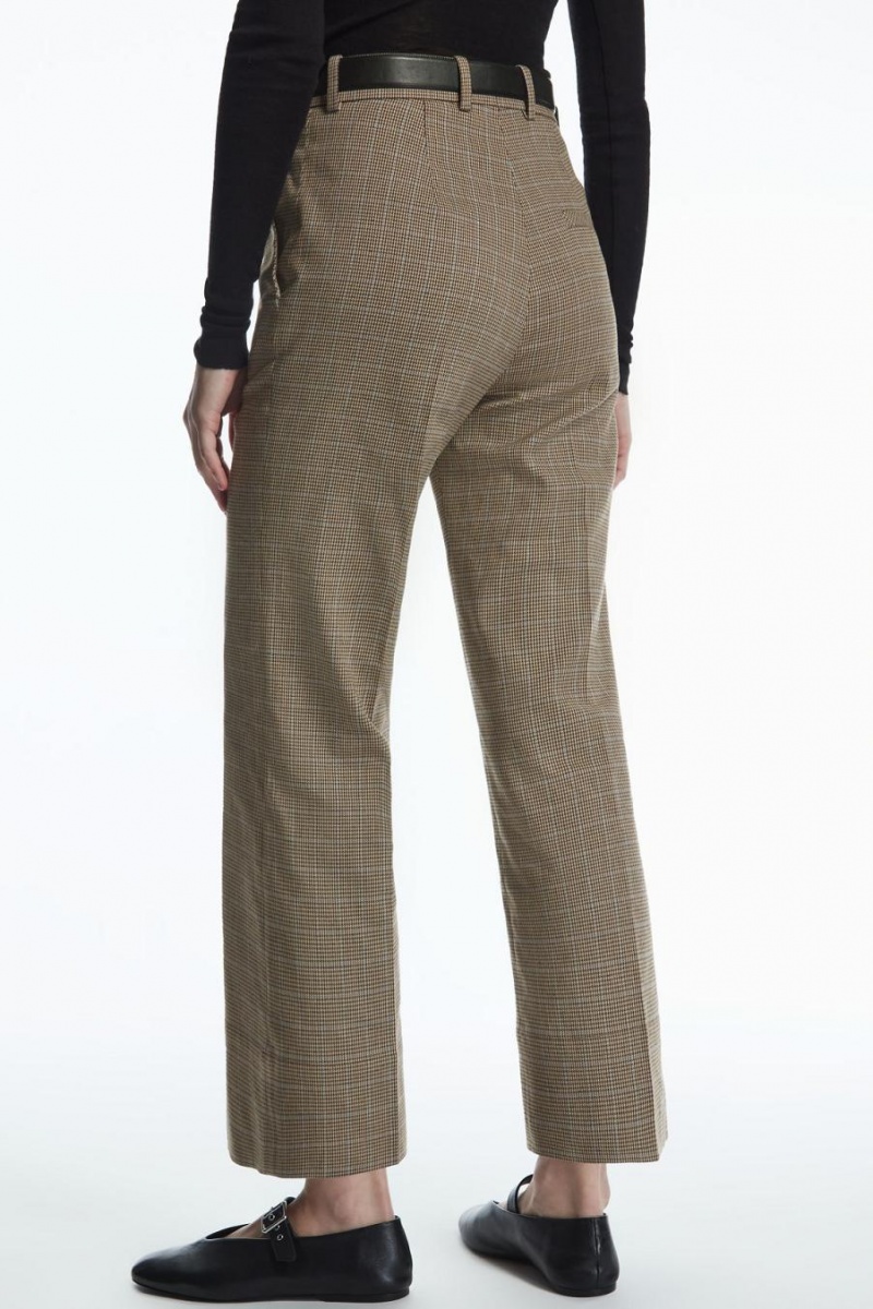 Pantalones COS Checked Flared Mujer Marrom | 03189KCLO