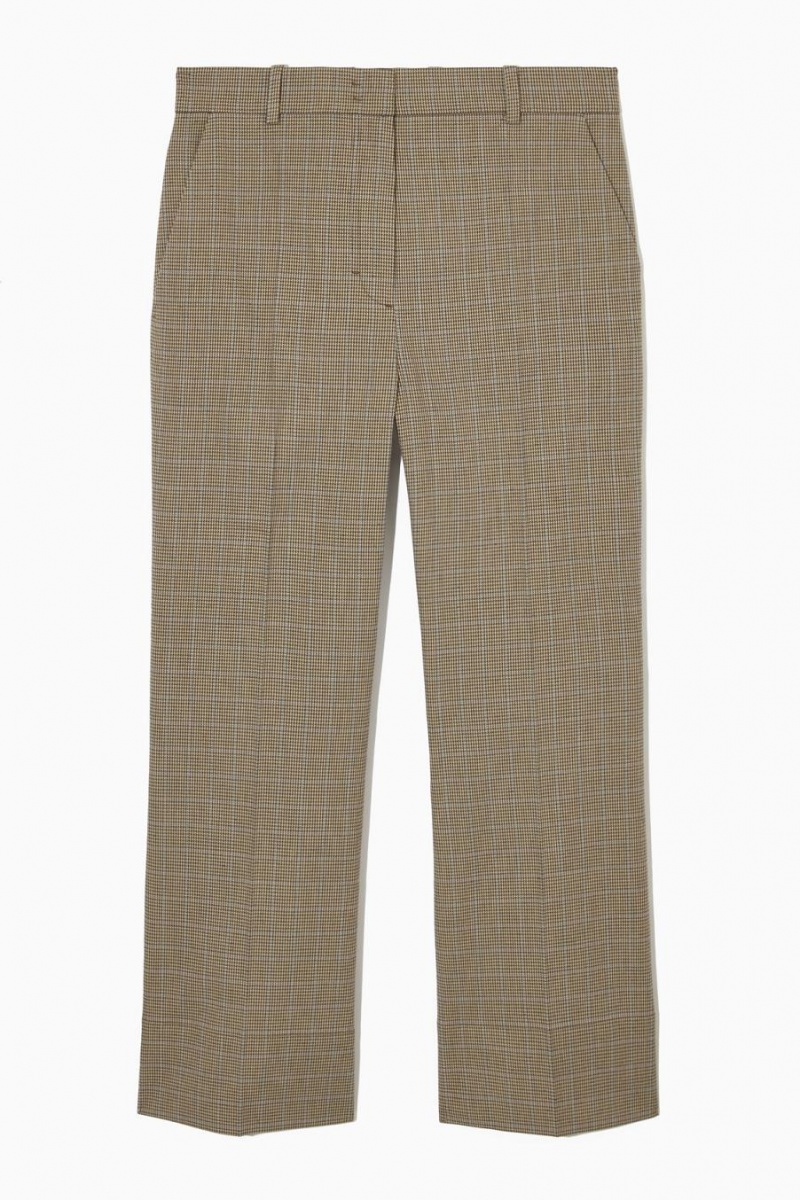 Pantalones COS Checked Flared Mujer Marrom | 03189KCLO